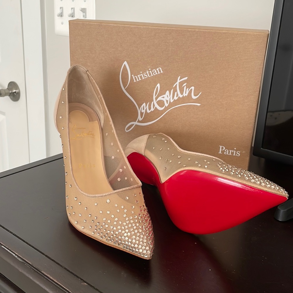 Christian Louboutin mini Glitter Follies Strass Heels Size 41